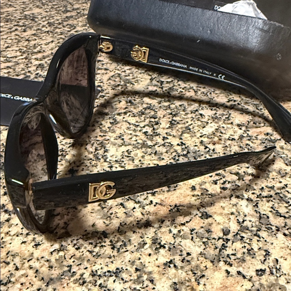 Dolce & Gabbana Black and Gold Sunglasses - Picture 2 of 9